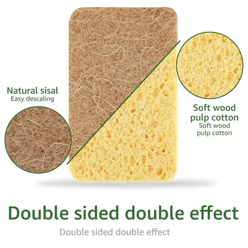 Pack of Kitchen Sponges – Natural Cellulose Dish Sponges Durable Scratch-Free Kitchen Cleaning Tools