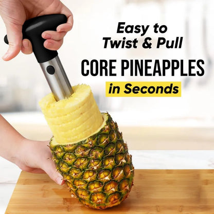 Stainless Steel Pineapple Cutter – Spiral Rotary Pineapple Slicer, Peeler & Core Separator