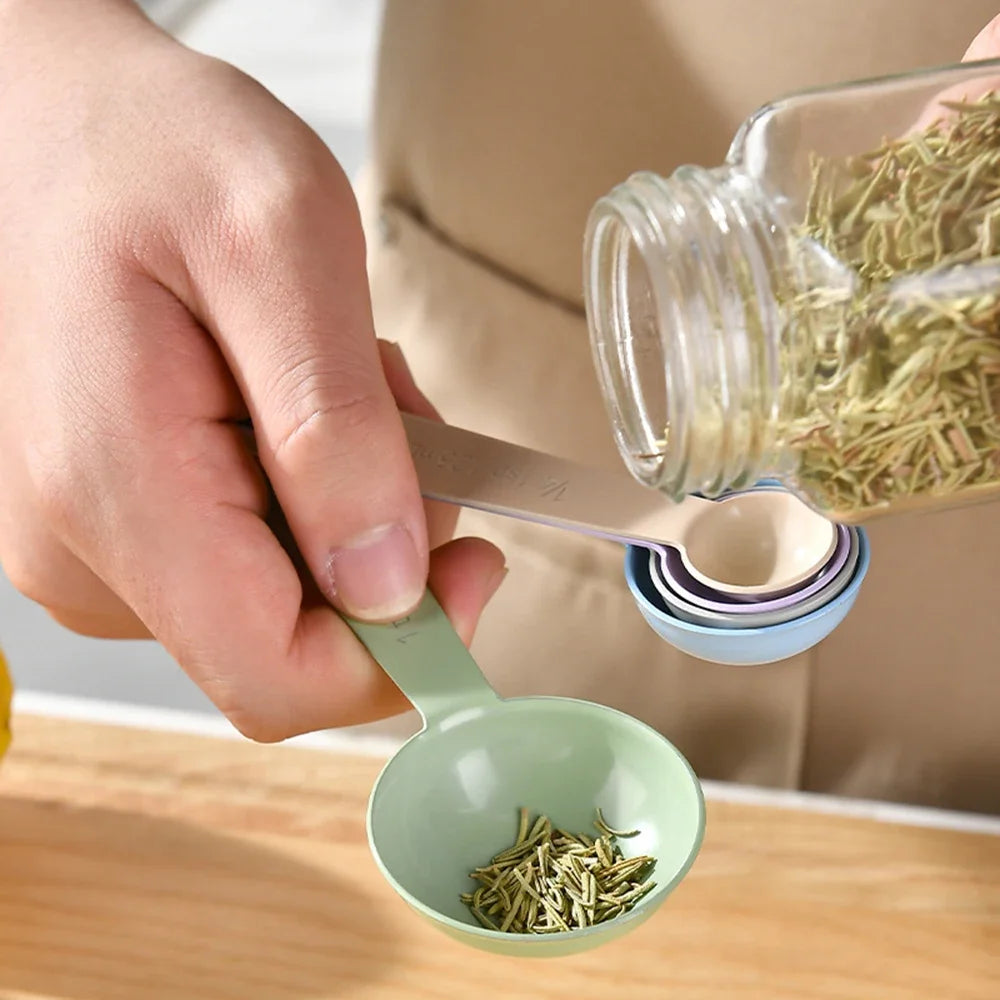 Stainless Steel Measuring Cup and Spoon Set with Handle – Accurate Scale Kitchen Tools for Baking and Cooking