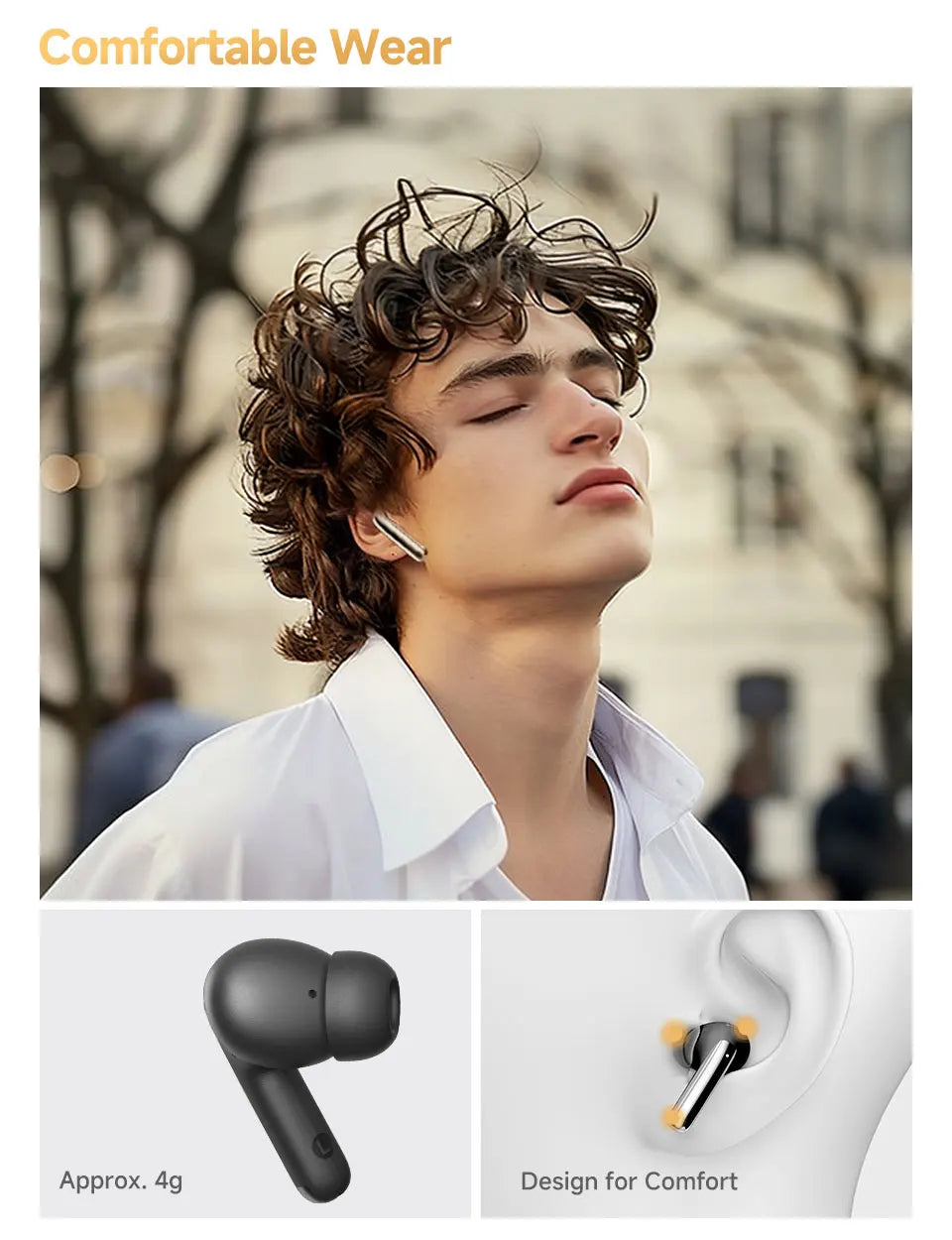 QCY MeloBuds Pro Adaptive Hybrid Active Noise Cancelling Wireless Earbuds, 46dB ANC, Bluetooth 5.3, LDAC Hi-Res Audio, 34H Playtime, Fast Charging, Touch Control, IP55 – Black