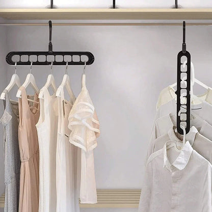 Solid Wood Multi-Hook Clothes Hanger – Vintage Wooden Organizer with 8 Hooks for Underwear & Accessories