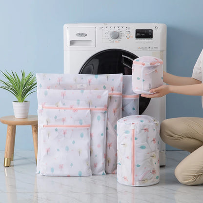 Laundry Bags Set, 6-Piece Fine Mesh Wash Bags for Clothing, Cute Print Laundry Organizer Pouches