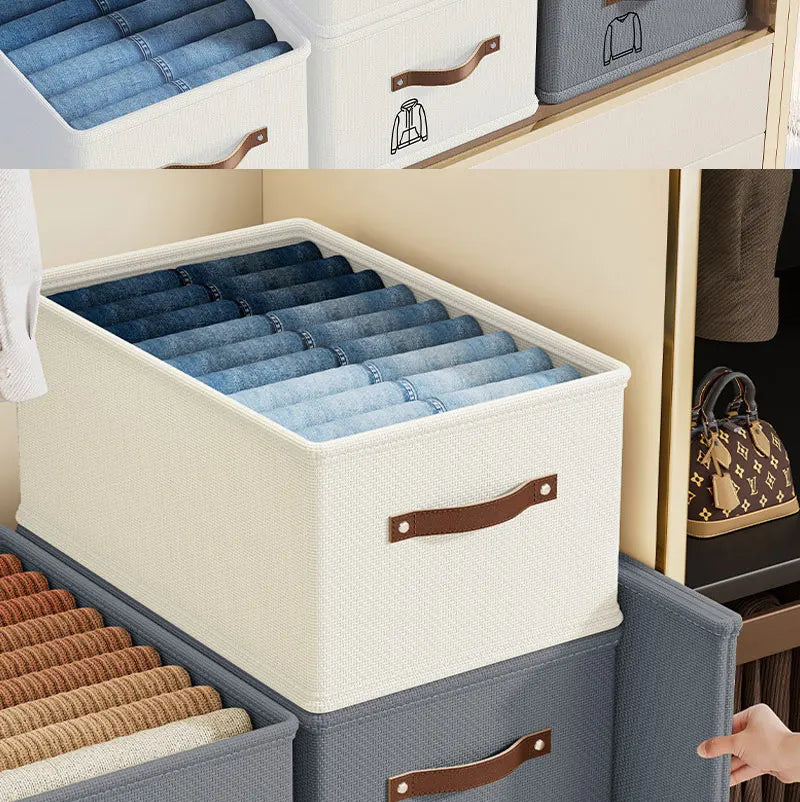 Oxford Fabric Storage Basket – Uncovered Clothing & Toy Organizer Box for Bedroom & Cabinet