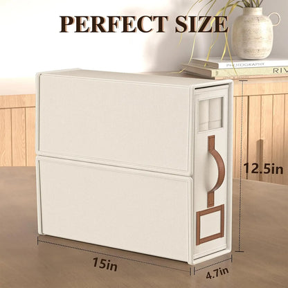 Foldable Bed Sheets Set Organizer, Linen Fabric Closet Storage Box with Window for Bedding & Pillows