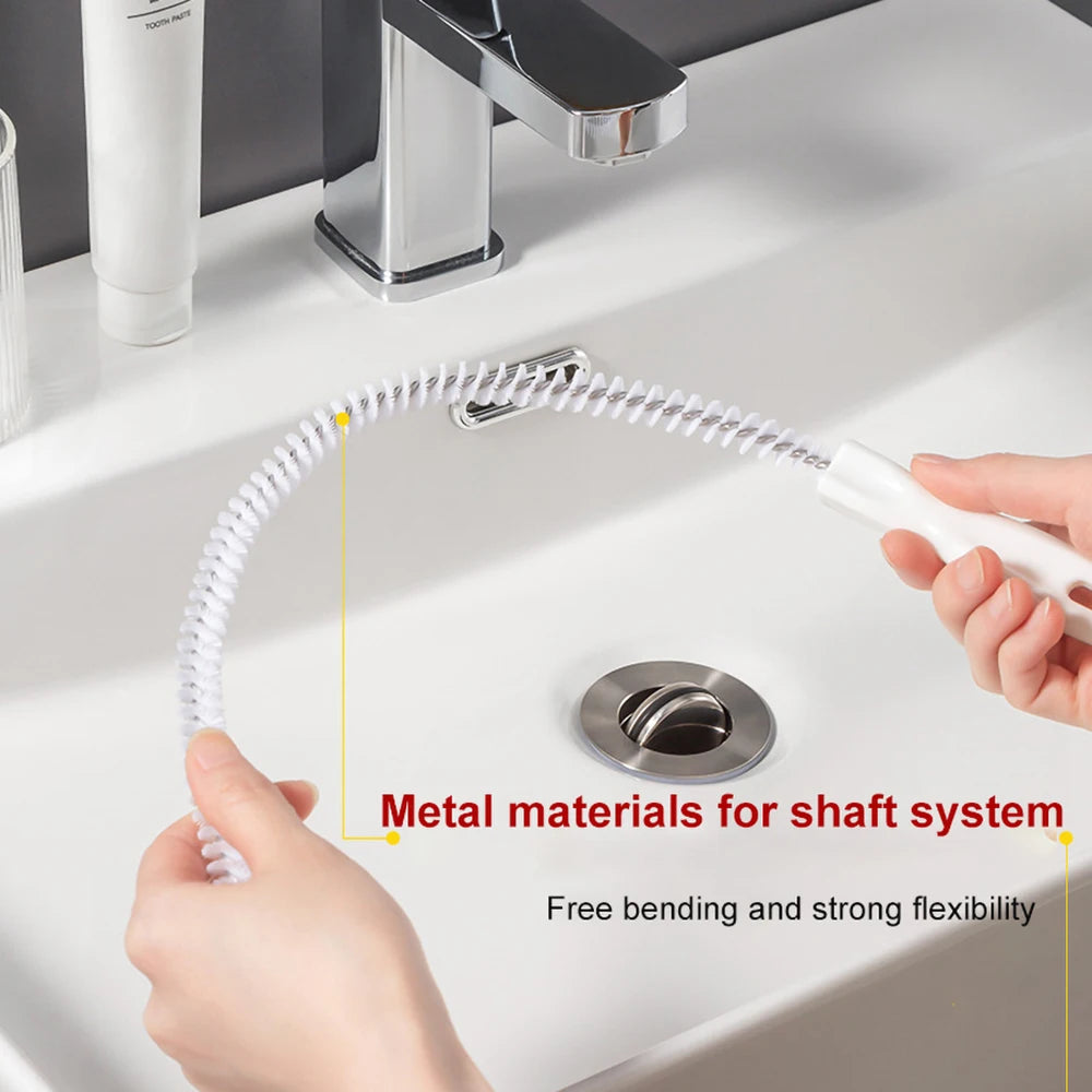 Pipe Dredging Brush – Flexible Drain Cleaner for Bathroom Hair, Sink & Sewer Clog Removal