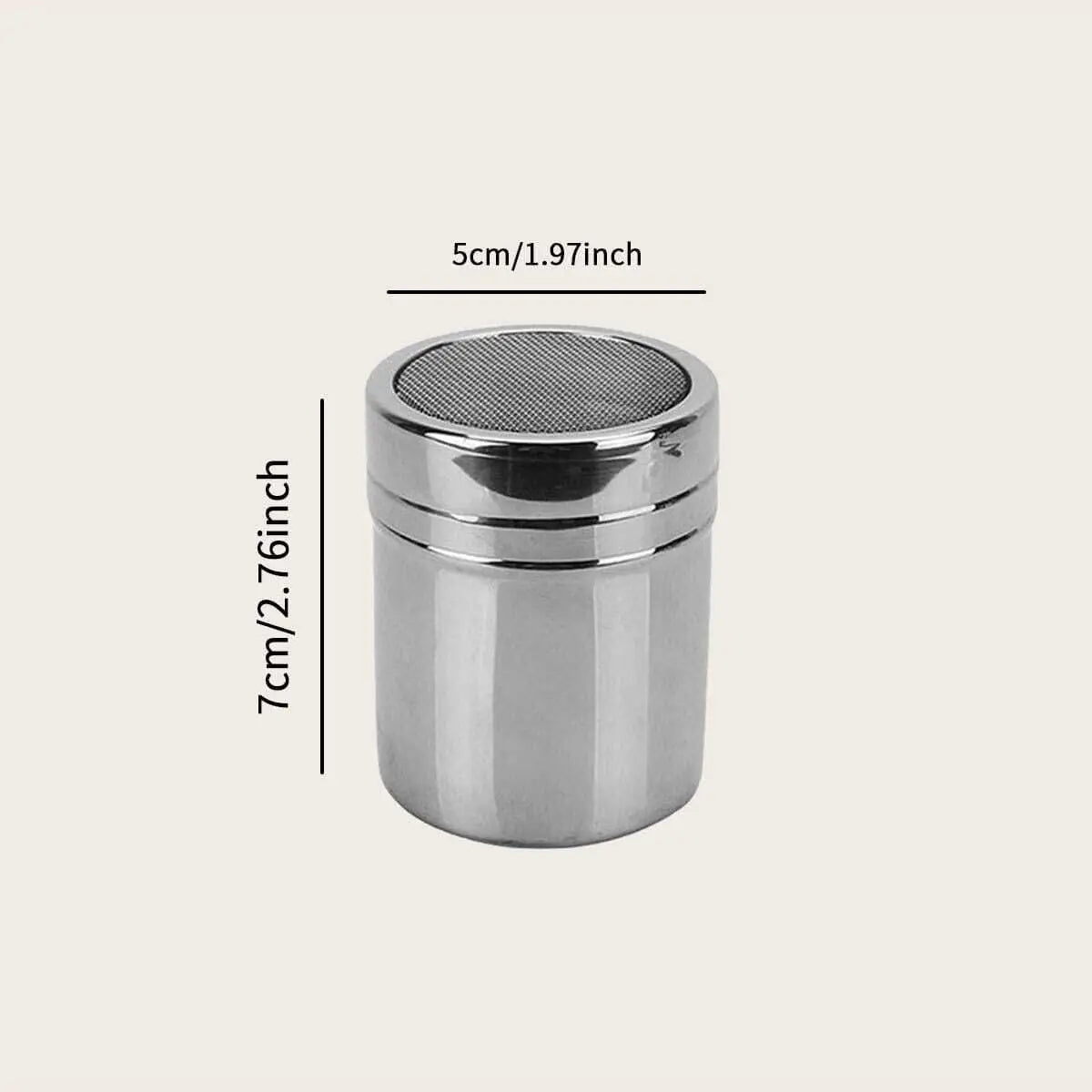 Stainless Steel Powder Shaker, Mesh Spice Duster with Lid for Cocoa, Pepper, Sugar, Salt and Cinnamon