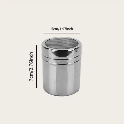 Stainless Steel Powder Shaker, Mesh Spice Duster with Lid for Cocoa, Pepper, Sugar, Salt and Cinnamon