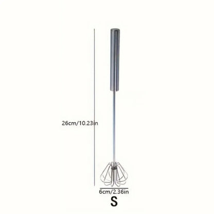 Stainless Steel Semi-Automatic Egg Beater, Hand Push Mixer for Egg, Cream and Baking Mixing