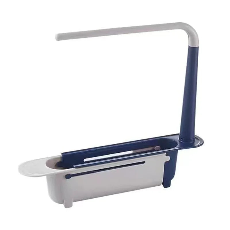 Telescopic Sink Shelf – Adjustable Kitchen Sink Organizer Soap & Sponge Holder Drain Rack