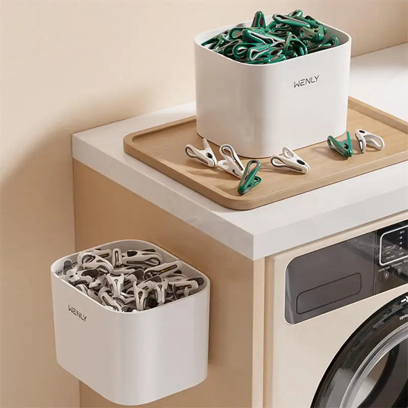 12–36PCS Plastic Clothes Pins with Storage Box, Multi-Purpose Laundry & Food Clips