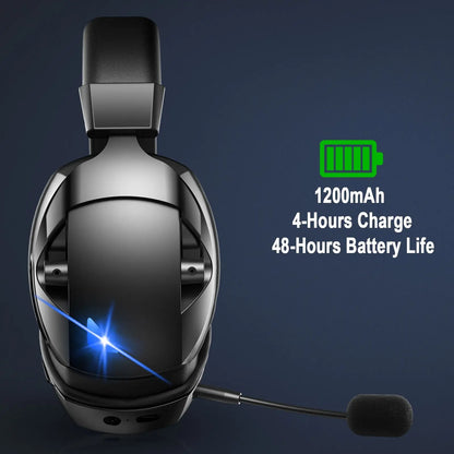 Acinaci Wireless Gaming Headset with Microphone, 2.4G USB, Bluetooth, and 3.5mm Wired Modes, Active Noise Cancellation, 3D Surround Sound Headphones for PC, PS4, PS5, Mac, and Switch