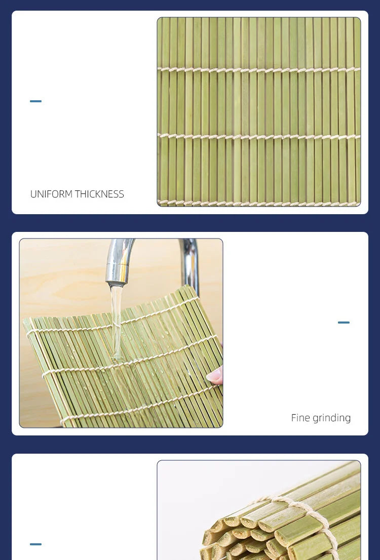 DIY Bamboo Sushi Maker Rolling Mat – Sushi Tools Rice Roller Hand Maker Kitchen Gadget