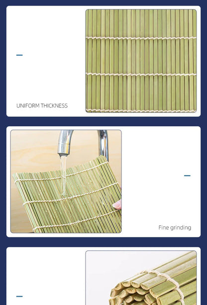DIY Bamboo Sushi Maker Rolling Mat – Sushi Tools Rice Roller Hand Maker Kitchen Gadget