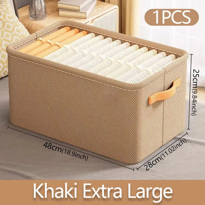 Thickened Foldable Clothes Storage Box – Versatile Closet & Drawer Organizer with Reinforced Handles