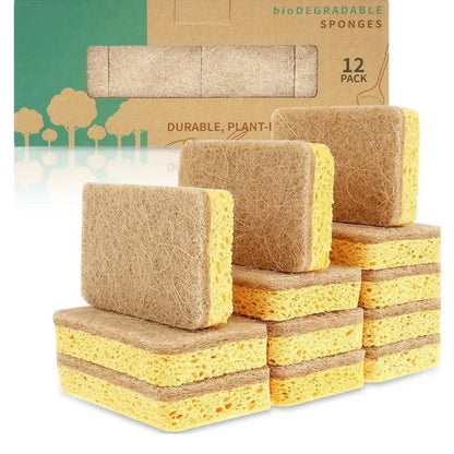 Pack of Kitchen Sponges – Natural Cellulose Dish Sponges Durable Scratch-Free Kitchen Cleaning Tools