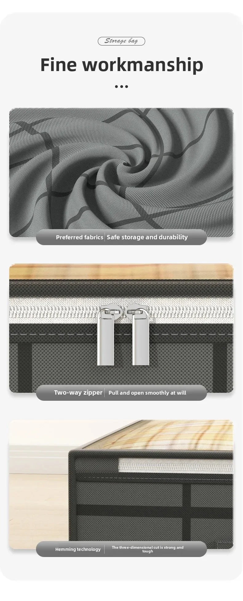 Large Underbed Storage Bag, Foldable Clothes & Quilt Organizer for Bedroom, Dorm & Wardrobe