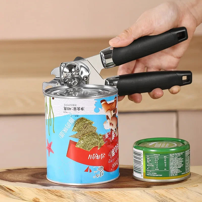 Professional Manual Can Opener – Multifunctional Stainless Steel Can and Bottle Opener Kitchen Gadget