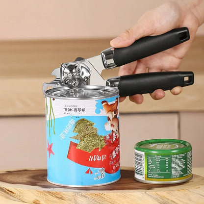 Professional Manual Can Opener – Multifunctional Stainless Steel Can and Bottle Opener Kitchen Gadget