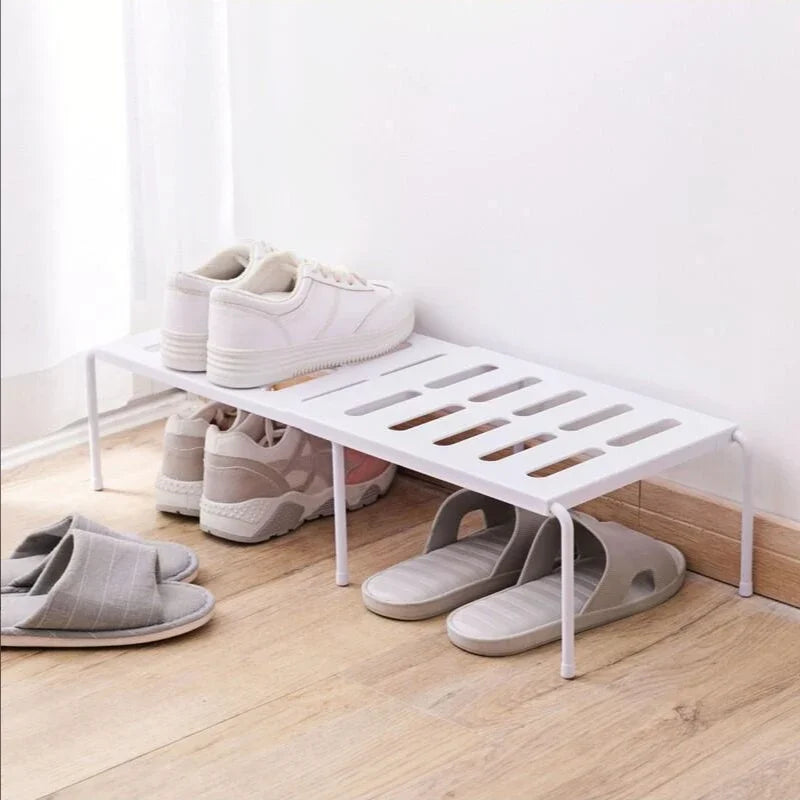 Adjustable ABS Shoe Rack Organizer, Extensible Telescopic Shoe Hanger for Wardrobe & Cabinet Storage