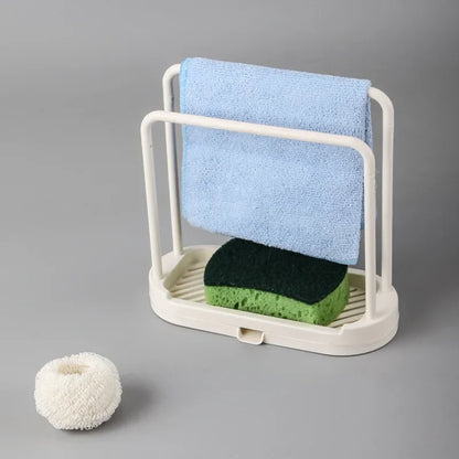 Detachable Kitchen Dishcloth Holder, Sink Sponge & Rag Hanger Storage Rack for Bathroom & Kitchen Organizer