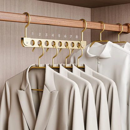 Foldable Rotatable Magic Clothes Hanger Organizer – Multi-Hole Metal Wardrobe Space Saver Hook