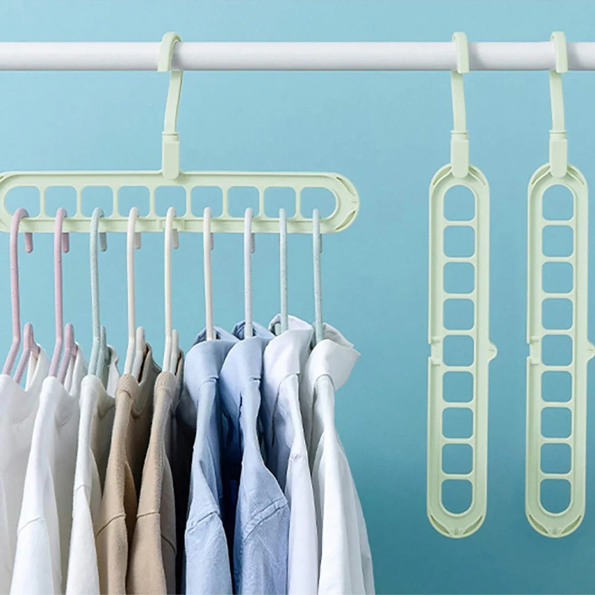 Solid Wood Multi-Hook Clothes Hanger – Vintage Wooden Organizer with 8 Hooks for Underwear & Accessories