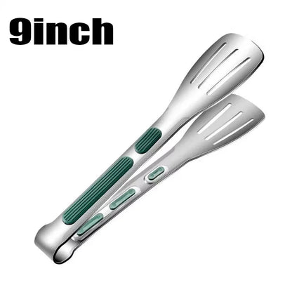 Stainless Steel Kitchen Tongs, Non-Slip Food Tongs for Cooking, BBQ, Salad, Bread and Buffet Serving