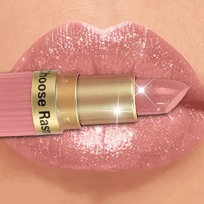 CHOOSE RASME Pearlescent Pink Glitter Velvet Lipstick, Metallic Matte Shimmer Waterproof Long-Lasting Moisturizing Diamond Lipstick, 3.5g