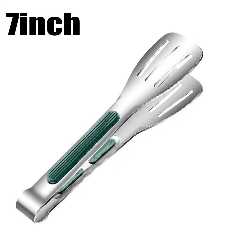 Stainless Steel Kitchen Tongs, Non-Slip Food Tongs for Cooking, BBQ, Salad, Bread and Buffet Serving