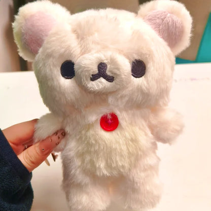 20cm Rilakkuma Plush Doll Long Hair Series, Super Soft Kawaii Bear Stuffed Animal Toy, Cute Cartoon Plush for Kids and Collectors