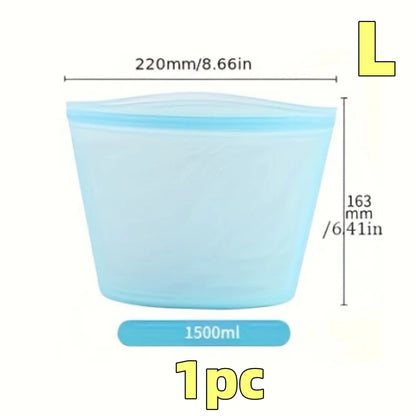 Silicone Food Containers – Reusable Leakproof Ziplock Storage Bags for Fridge and Freezer