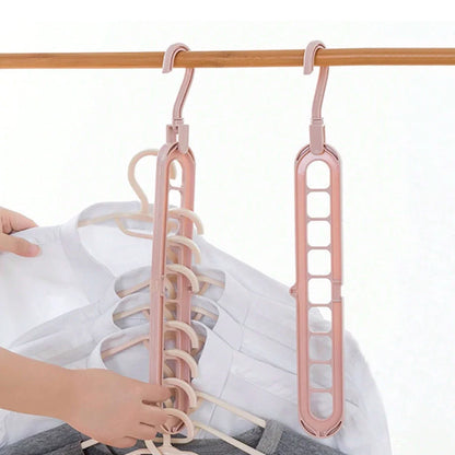 Solid Wood Multi-Hook Clothes Hanger – Vintage Wooden Organizer with 8 Hooks for Underwear & Accessories