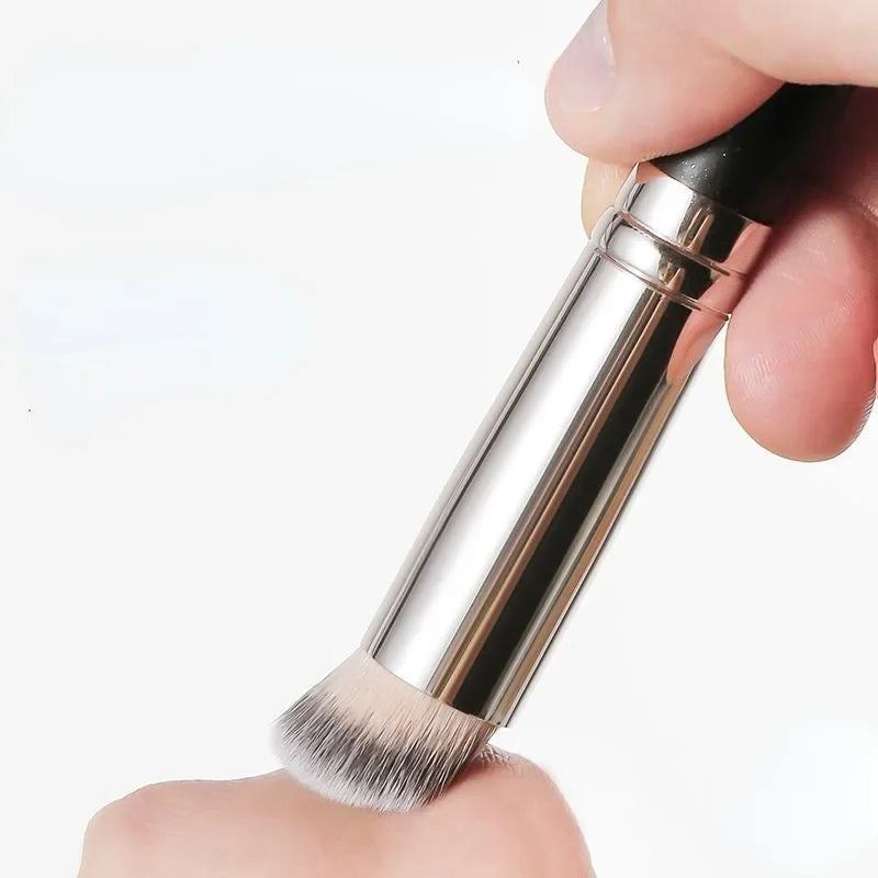 Premium Foundation and Concealer Brush Set, Dense Blending Contour and Blusher Makeup Brushes with Wooden Handle, Flawless Under-Eye Face Brush Set