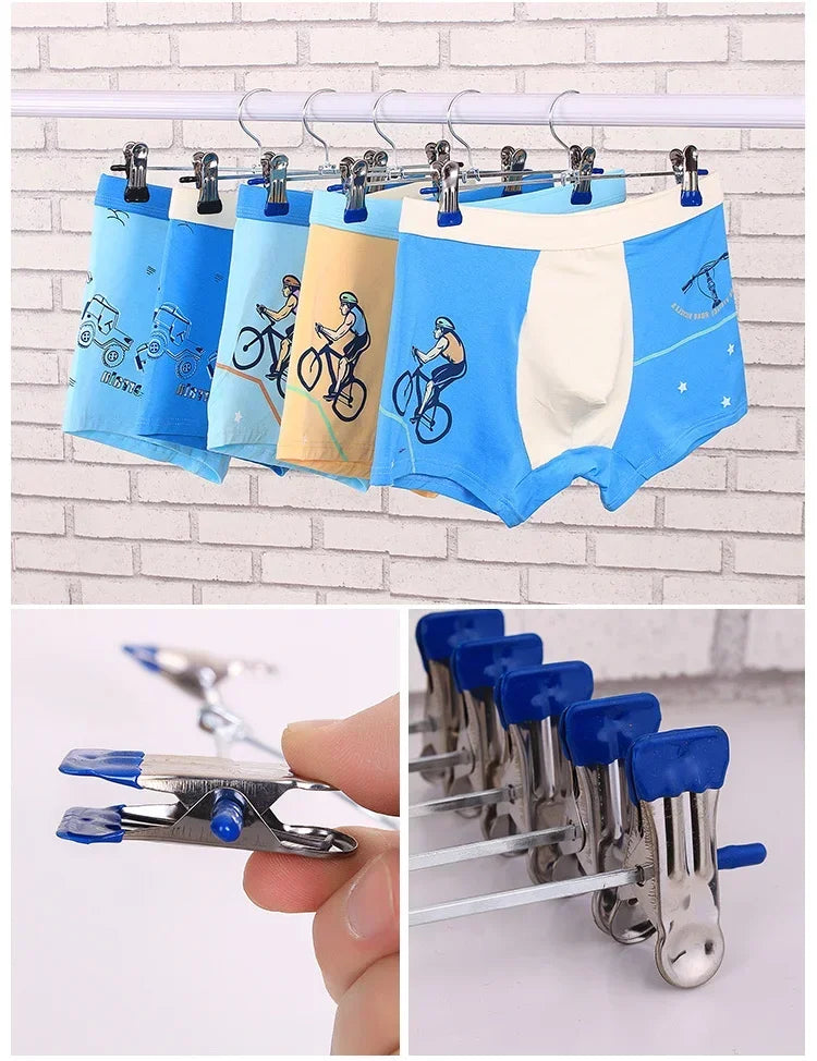 Stainless Steel Pants Hanger with Adjustable Clips – Anti-Slip Skirt & Trousers Rack for Wardrobe Storage