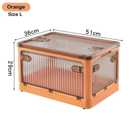 Foldable Storage Box with Wheels, Stackable Closet Organizer for Clothes, Quilts, Toys & Books