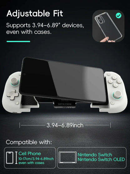 DATA FROG X3 Wireless Game Controller for Android, Switch, and PC, Bluetooth Mobile Gaming Gamepad with Hall-Linear Triggers for PUBG, COD, FIFA, and Mobile Games