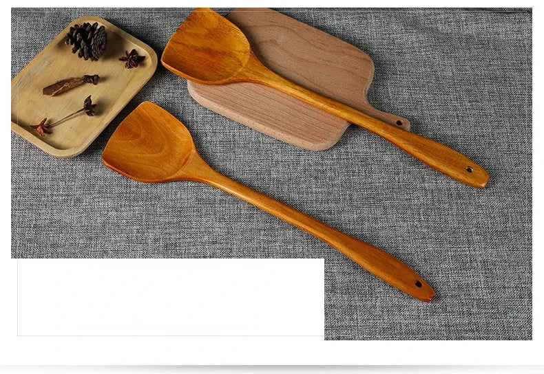 Bamboo Wood Spatula 39cm – Long Handle Wooden Cooking Spatula Safe for Non-Stick Pans