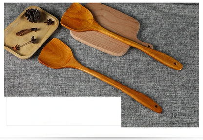 Bamboo Wood Spatula 39cm – Long Handle Wooden Cooking Spatula Safe for Non-Stick Pans