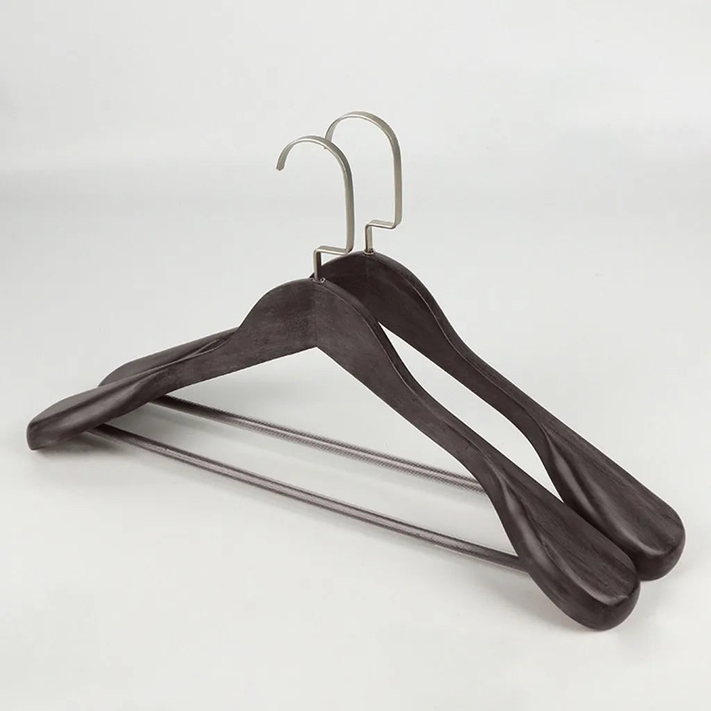 Wide Shoulder Wooden Clothes Hanger – Heavy-Duty Suit & Coat Hanger for Wardrobe Storage