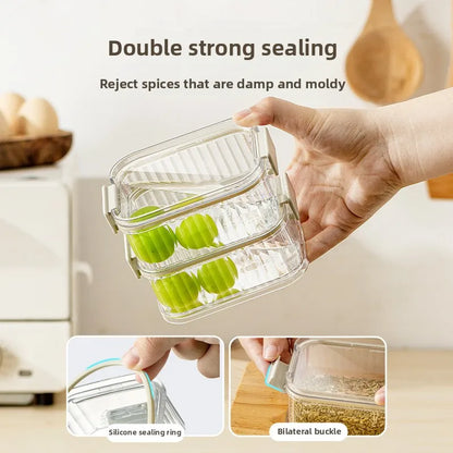 Sturdy Transparent Sealed Kitchen Storage Boxes, Large Capacity Stackable Food Storage Containers for Pantry & Kitchen Organization