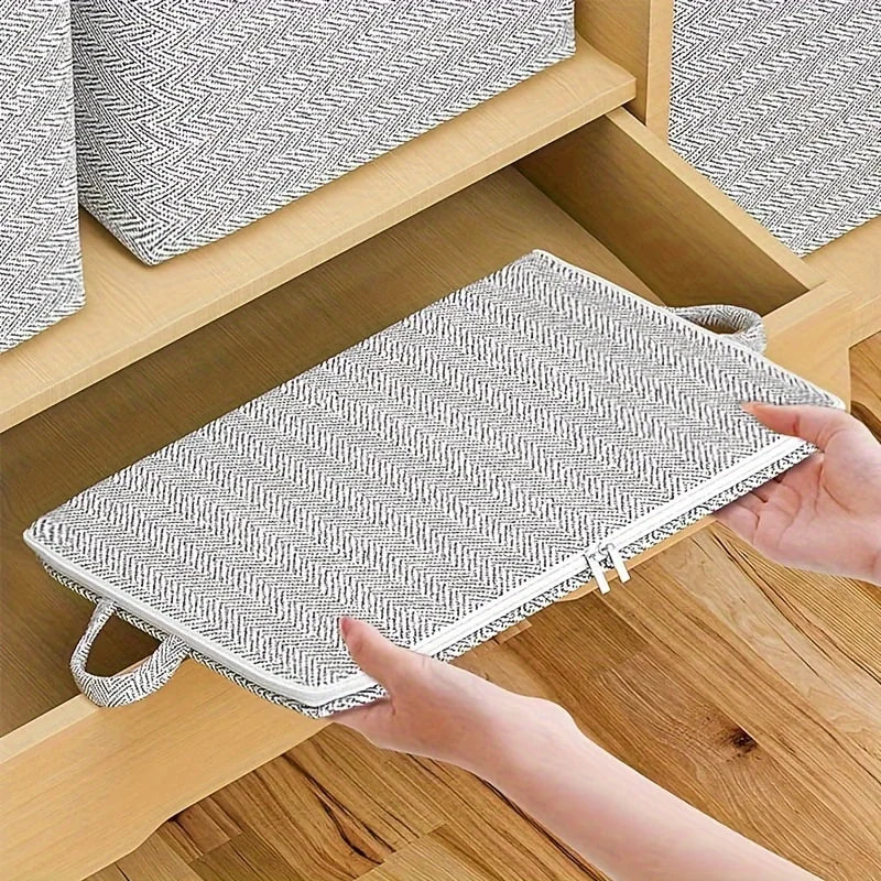 Extra Large Storage Chest with Lid – Heavy-Duty Non-Woven Fabric Organizer for Clothes & Bedding