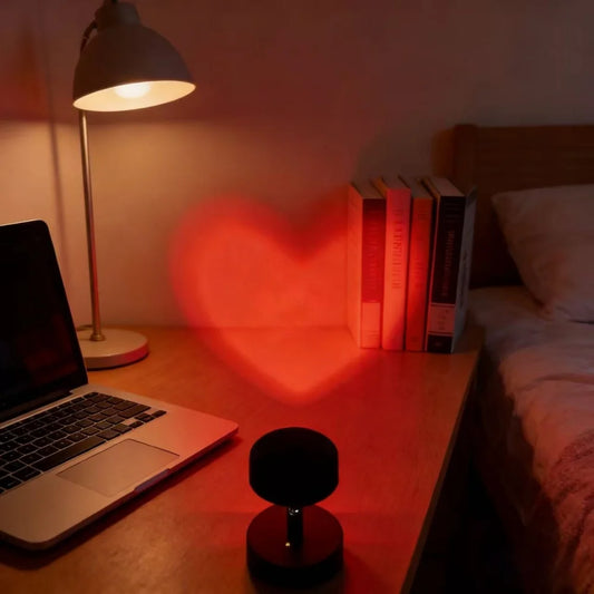 Heart-Shaped LED Projector Night Light USB Powered, Romantic Atmosphere Lamp for Bedroom, Party, Photography Background, Christmas and Valentine’s Day Decor