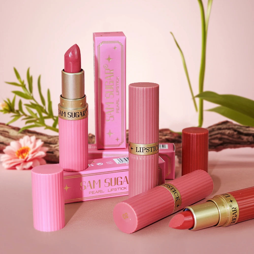 CHOOSE RASME Pearlescent Pink Glitter Velvet Lipstick, Metallic Matte Shimmer Waterproof Long-Lasting Moisturizing Diamond Lipstick, 3.5g