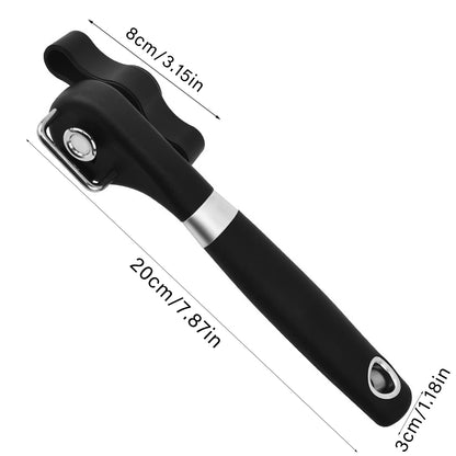 Plastic Hand-Actuated Can Opener – Safety Side-Cut Manual Can Opener with Easy Grip Handle