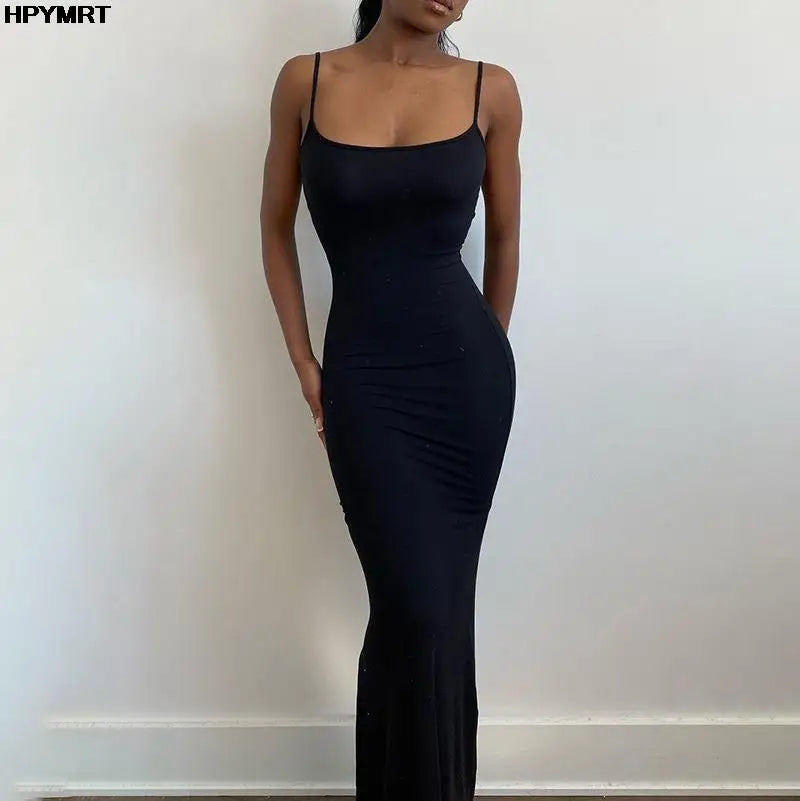 Women’s Satin Slip Maxi Dress Sleeveless Backless Bodycon Gown, Elegant Slim Fit Party Evening Dress for Spring and Special Occasions