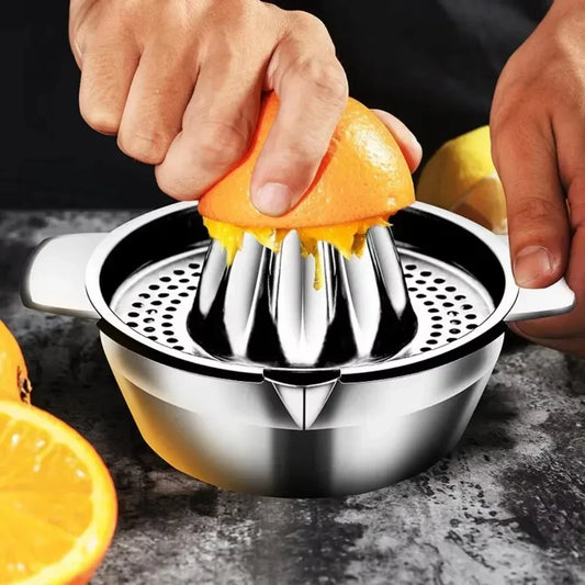 304 Stainless Steel Manual Fruit Juicer – Portable Lemon & Orange Hand Press Juicer for Kitchen