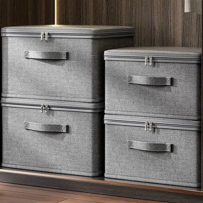 Foldable Cationic Fabric Storage Box with Soft Lid – Multi-Purpose Organizer Bin for Clothes & Toys
