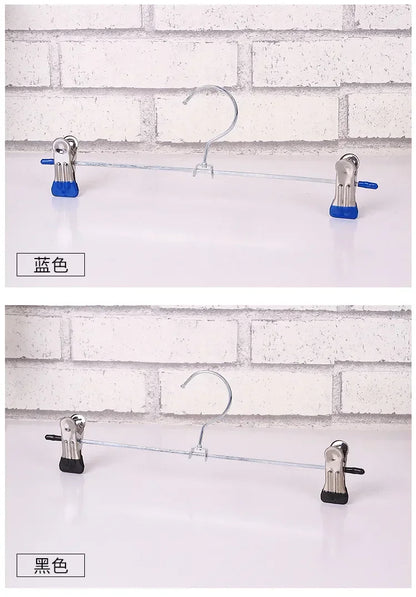 Stainless Steel Pants Hanger with Adjustable Clips – Anti-Slip Skirt & Trousers Rack for Wardrobe Storage