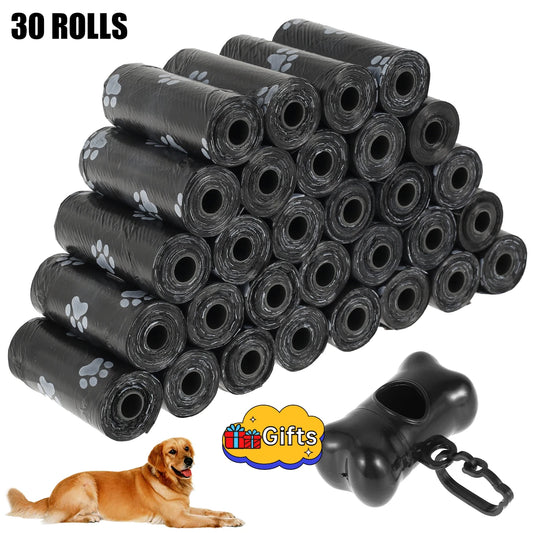 Disposable Dog Poop Waste Bags Rolls, Leak-Proof Pet Cleanup Bags with Bone Dispenser Compatibility, 10/30/50 Roll Options for Outdoor and Home Use