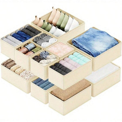 Foldable Underwear Organizer Set (6/12PCS) – Hard Storage Boxes for Bras, Socks & Drawer Closet Organization